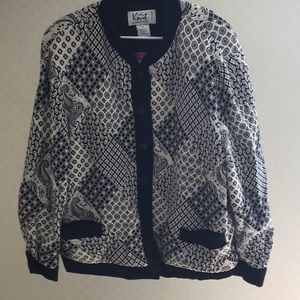 Vintage knit 1980 collection plus size paisley patchwork jacket